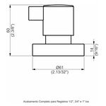 Acabamento Registro Base Docol 1/2" e 3/4" e 1" (Pequeno)  Preto Fosco Color Ice Perflex